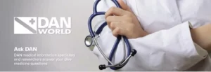 Ask DAN logo for scuba diving health and safety advice
