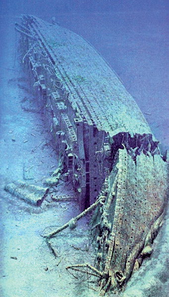Artist’s impression of the wreck of HMHS Britannic