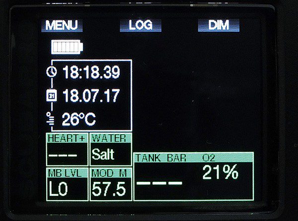 Surface display of a single-tank air dive