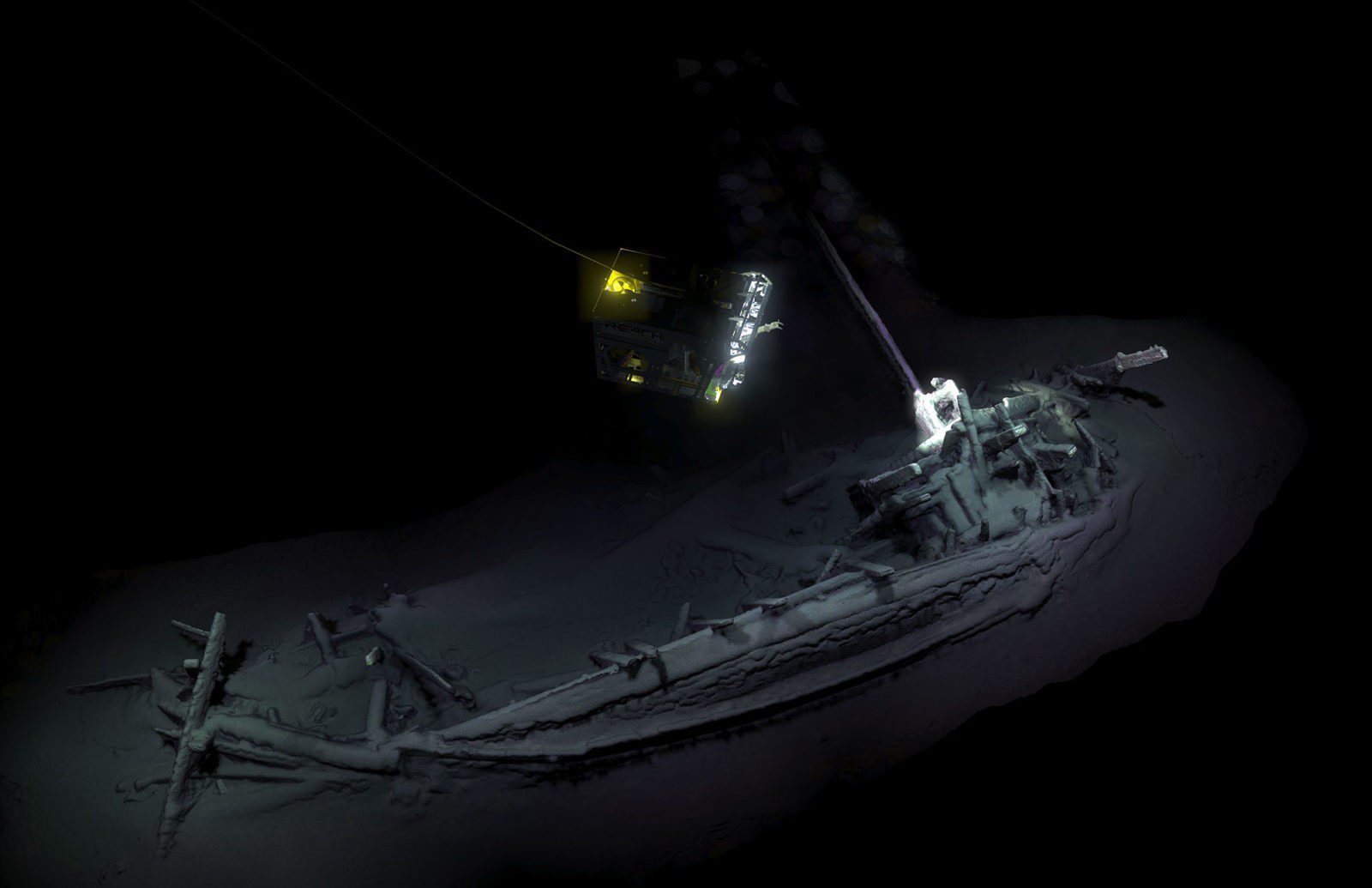 世界最古の難破船 X の 3D 画像
