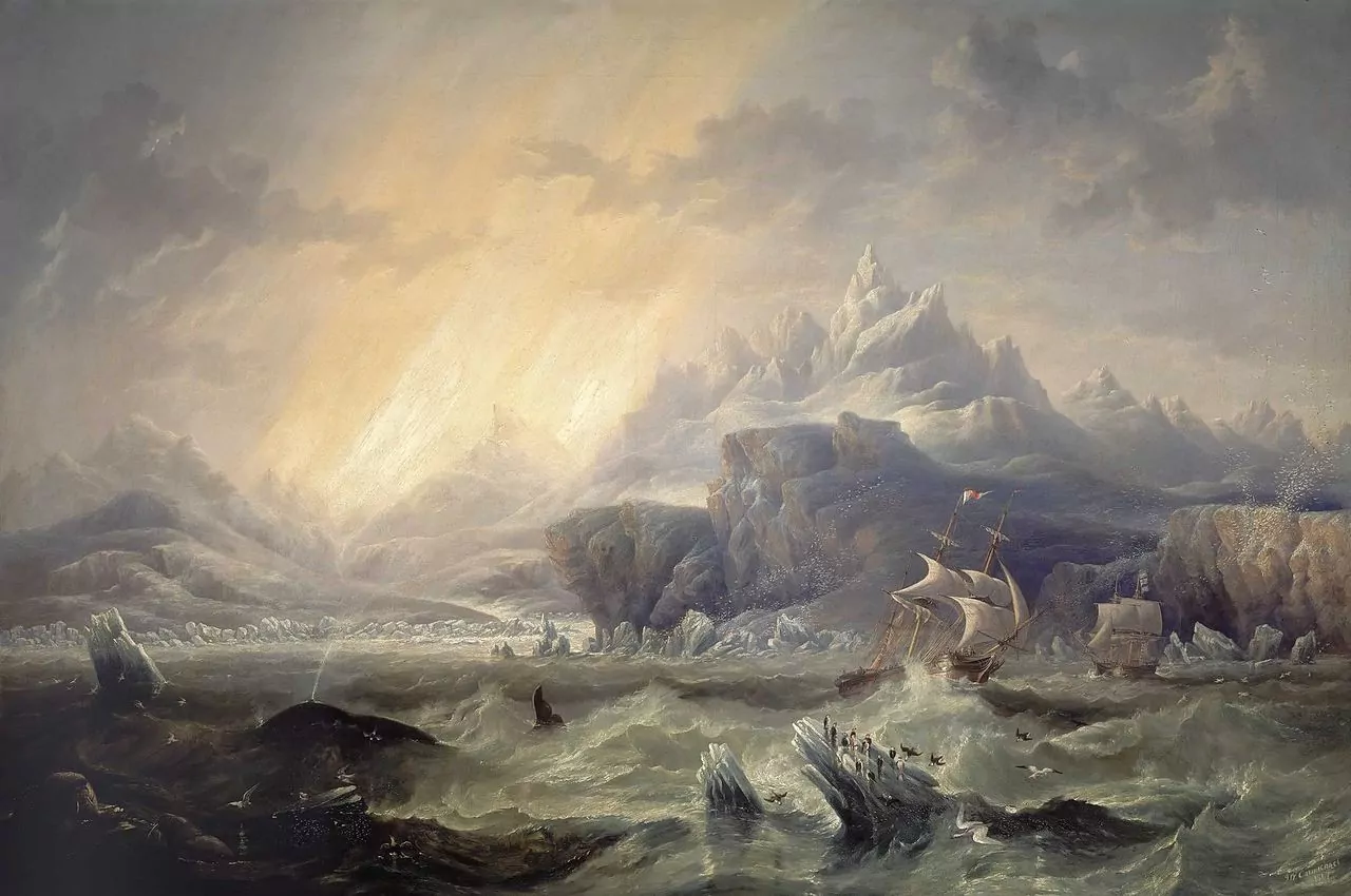 HMS Erebus și HMS Terror, pictate de John Wilson Carmichael