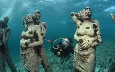 Turtle Surprise 2 Laura Waters explores the underwater sculpture garden at Meno Slope.