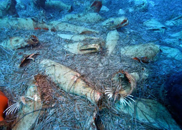 Römische Wrackstelle, komplett mit Rotfeuerfischen. (Bild: Zypern-Ministerium für Altertümer)