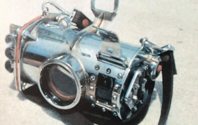 The home-made underwater housing for the Robot 35mm camera used to take the first colour photographs of the Great Barrier Reef.