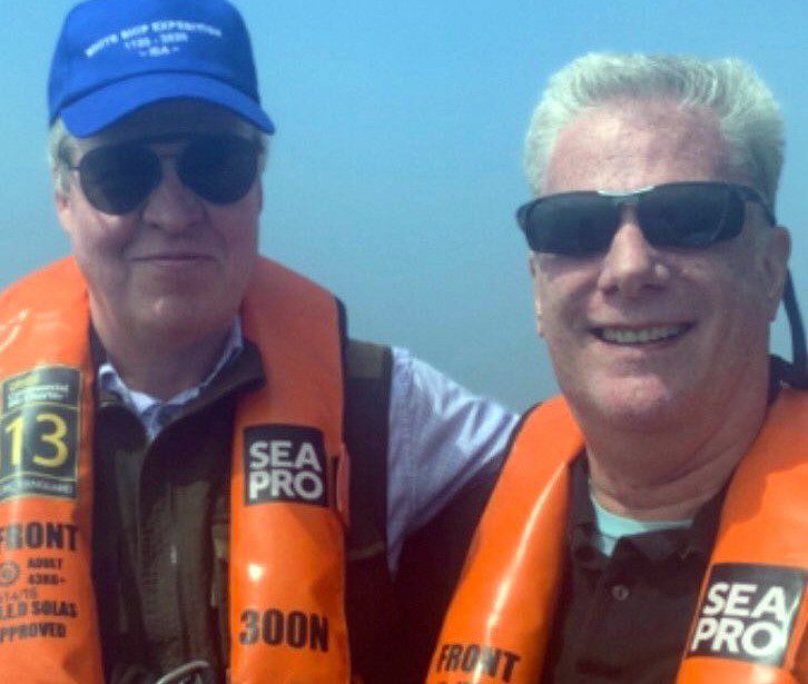 Earl Spencer and Roger Michel on the dive-boat.