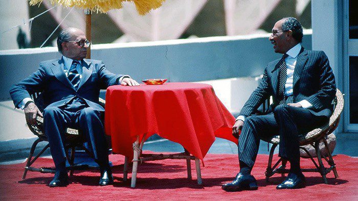 Begin and Sadat at the summit meeting