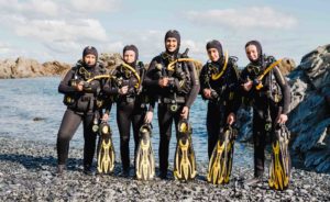 push – group of five divers in UK