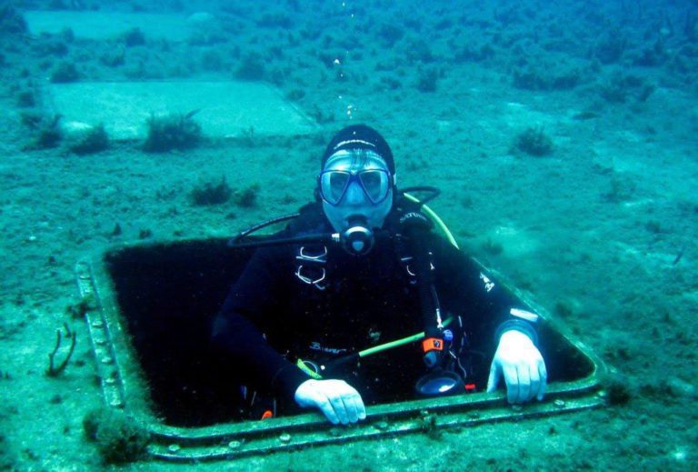 Diver on the Zenobia wreck