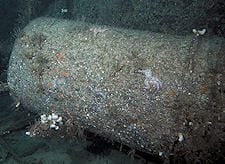 Life-raft canisters were among the features that helped to identify the wreck.