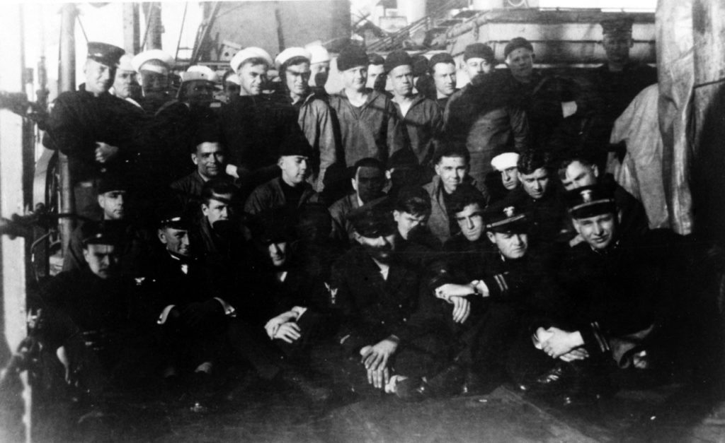 crew from destroyer USS Jacob Jones
