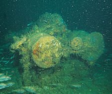 Winch for minesweeping gear