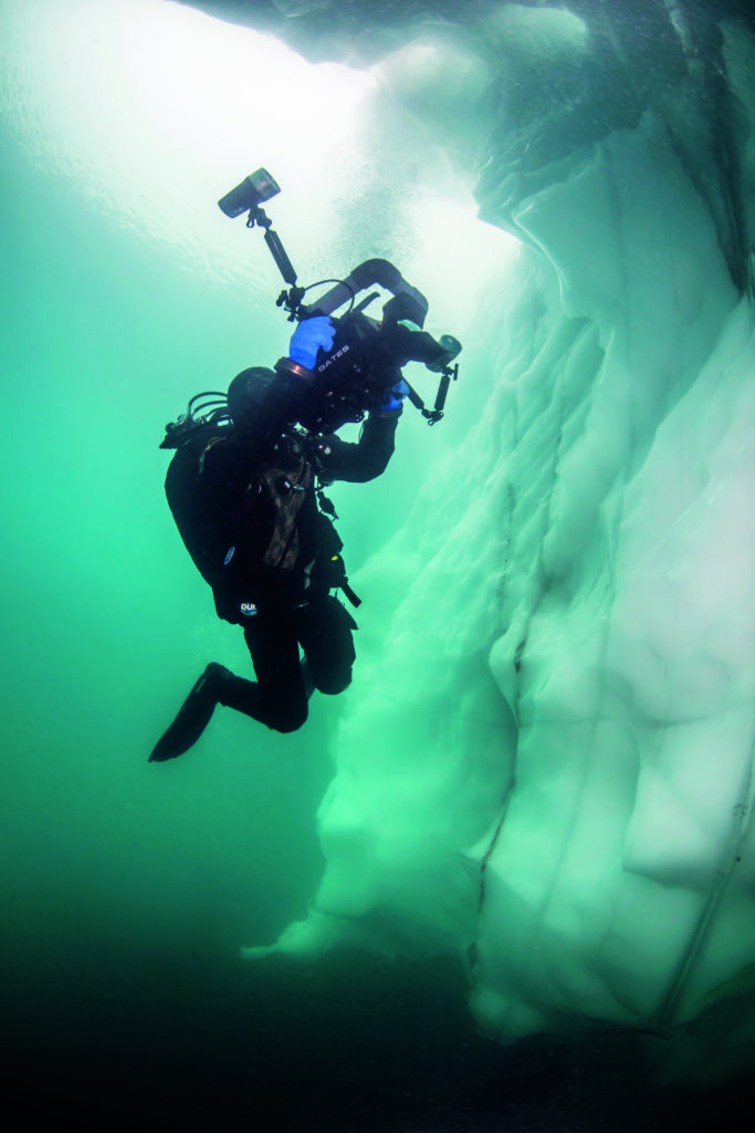Diving through the icebergs
