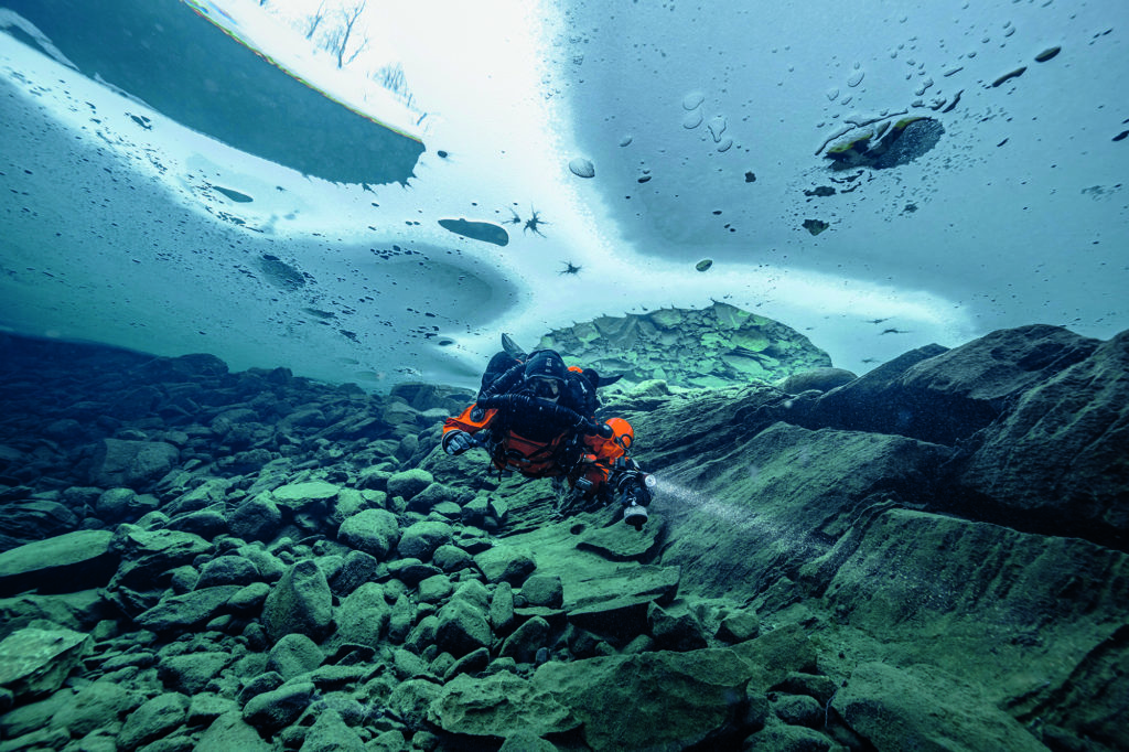 Diving under ice