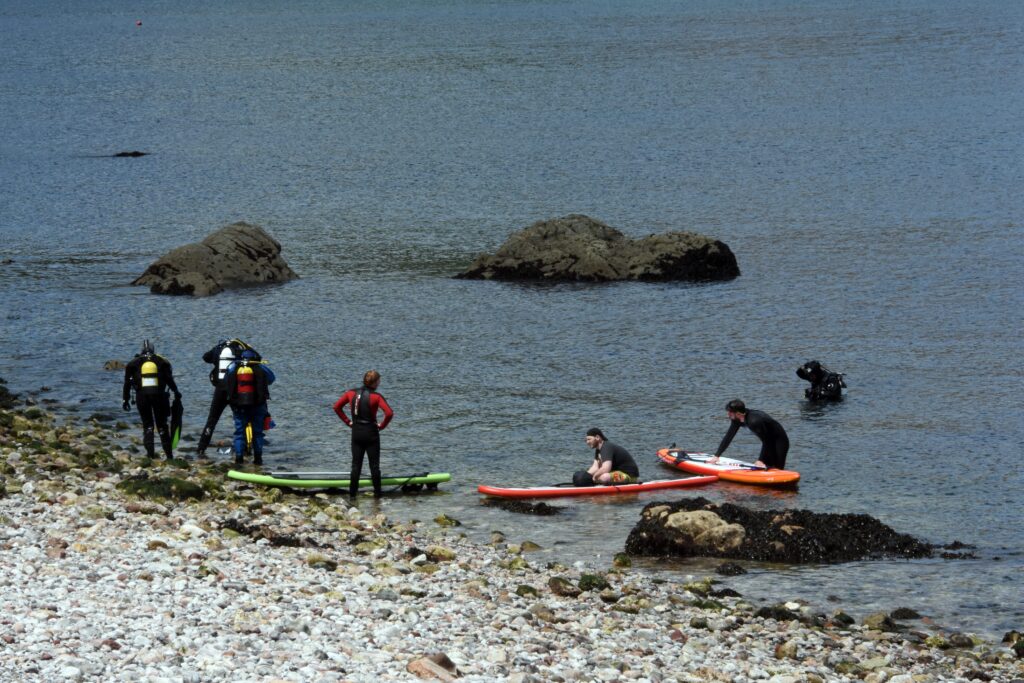 Entering the water at Babbacombe