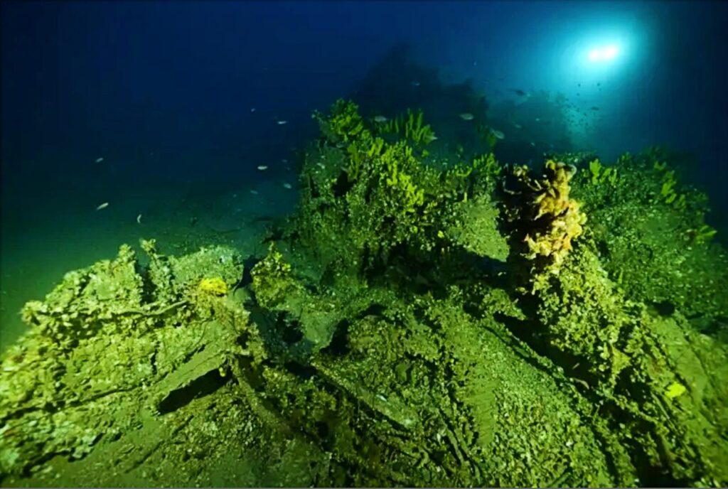 One of the downed WW2 bombers (Evan Kovacs / Elizabeth Snyder/ University of Delaware)