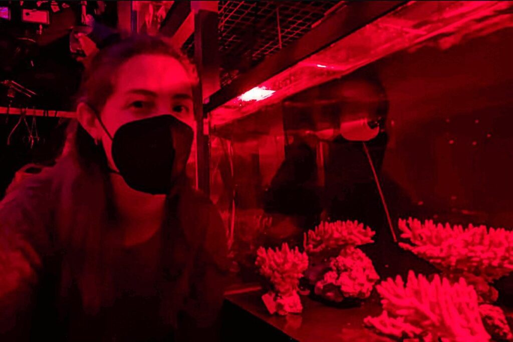 Biologist Elora Lopez-Nandam in the Coral Spawning Lab… (California Academy of Sciences)