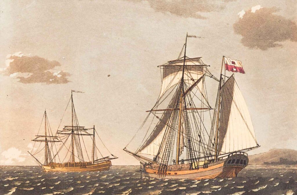 1805 painting of similar ship type by Niels Truslew (JD-Contractor / SWMJ)