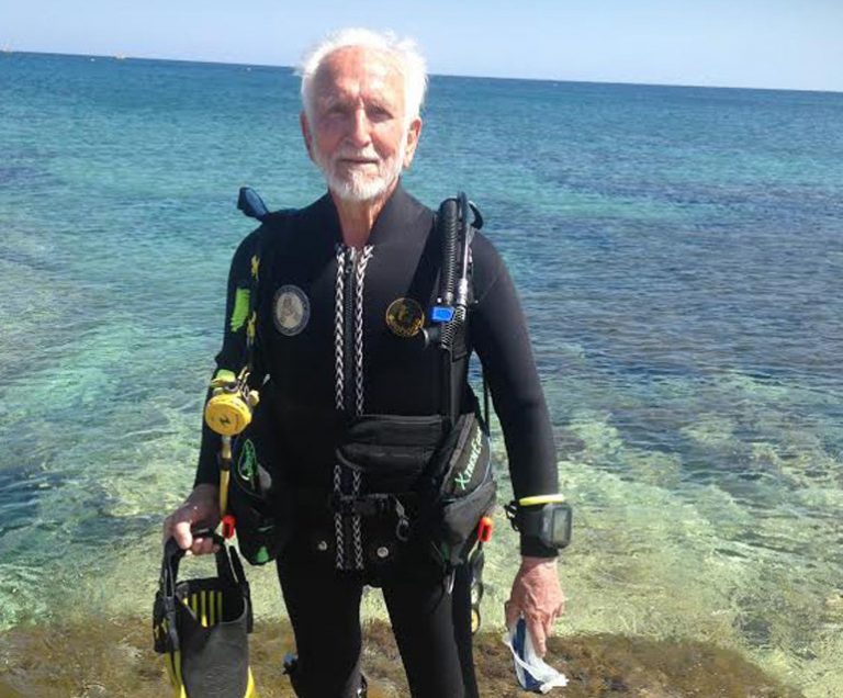 Oldest British diver Ray Woolley