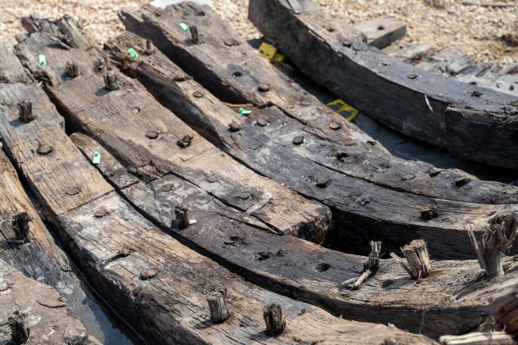 Detail of a rare Elizabethan ship found at a quarry in Kent © Wessex Archaeology(1)