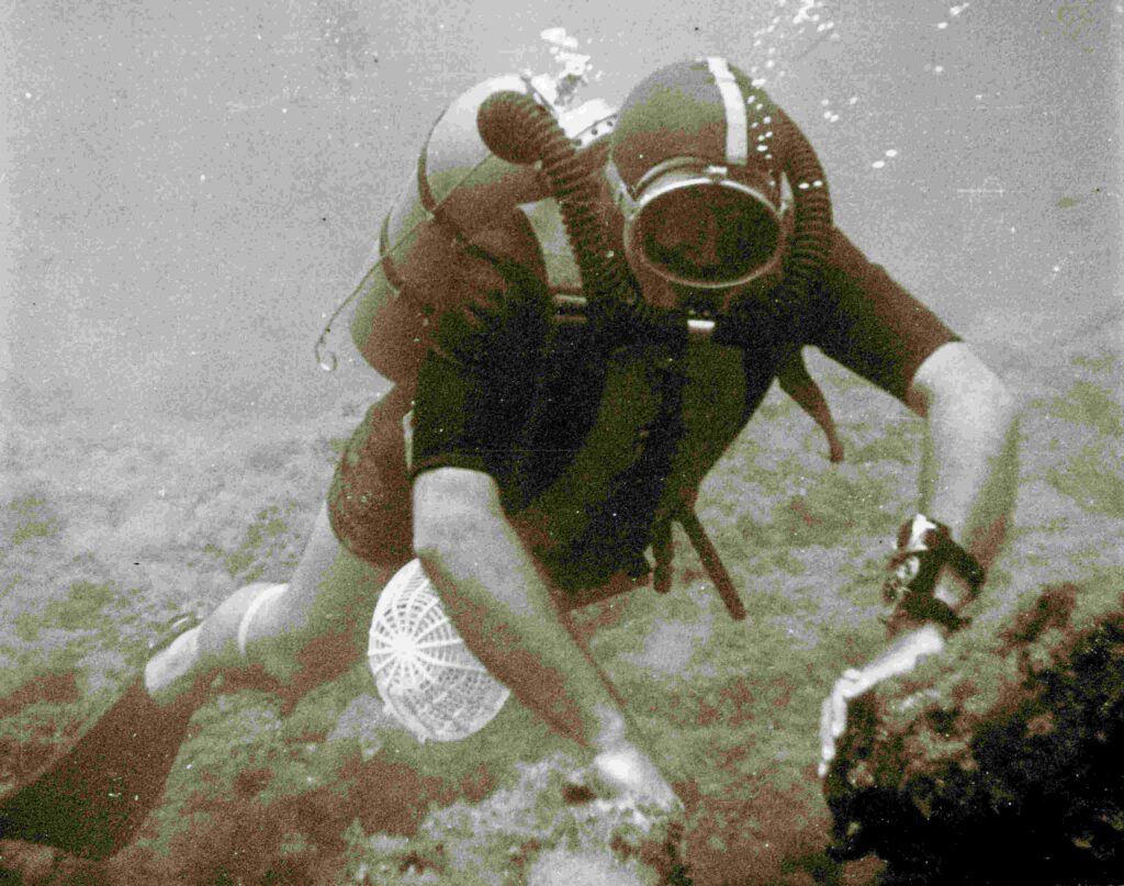 Jean-Jacques Fiechter on one of his first dives in the south of France