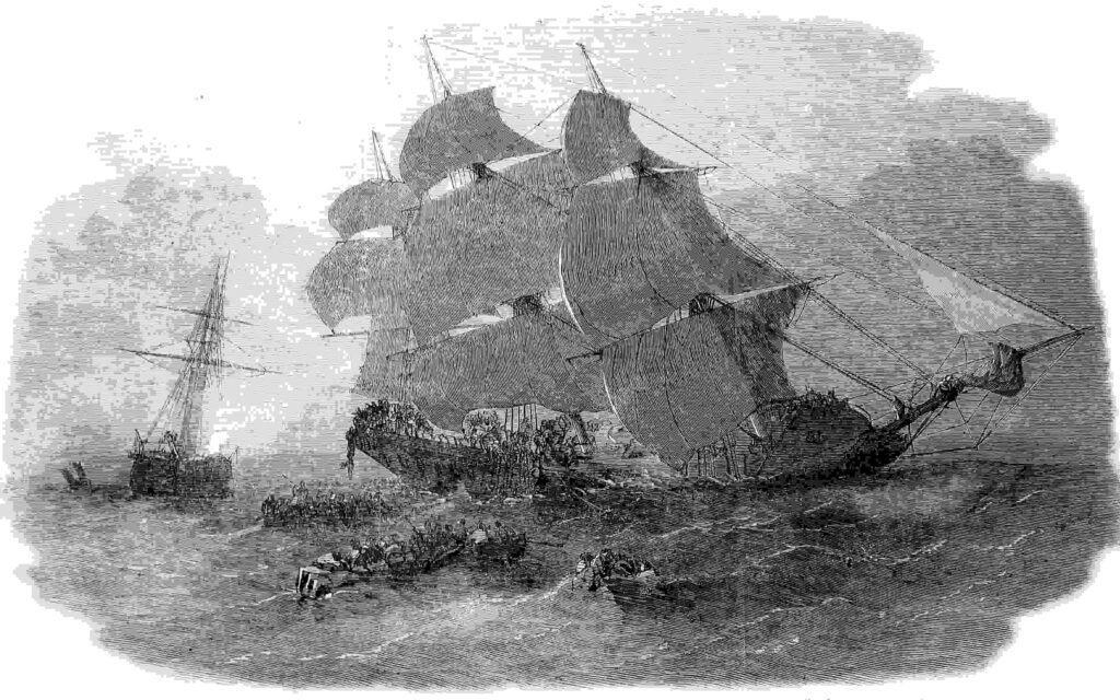 Contemporary depiction of the sinking of the Josephine Willis