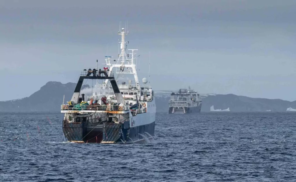 Due pescherecci da traino si allontanarono all'arrivo di Sea Shepherd (Sea Shepherd Global)