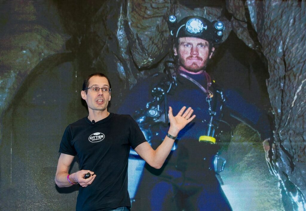 Chris Jewell recounted some thrilling cave dives