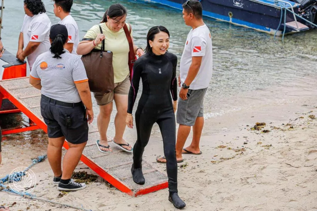 Christina Garcia Frasco after her dive on 12 April (Department of Tourism)