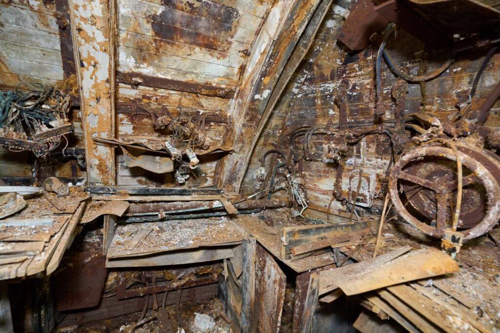 U-534's radio room - the original gramophone was on the left (Kyle May / Big Heritage)