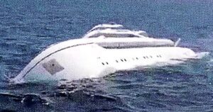 The capsized liveaboard Carlton Queen