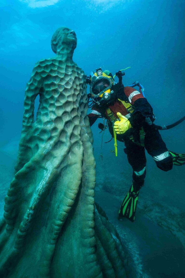 One of the new Ocean Sentinels on the GBR (Jason deCaires Taylor)