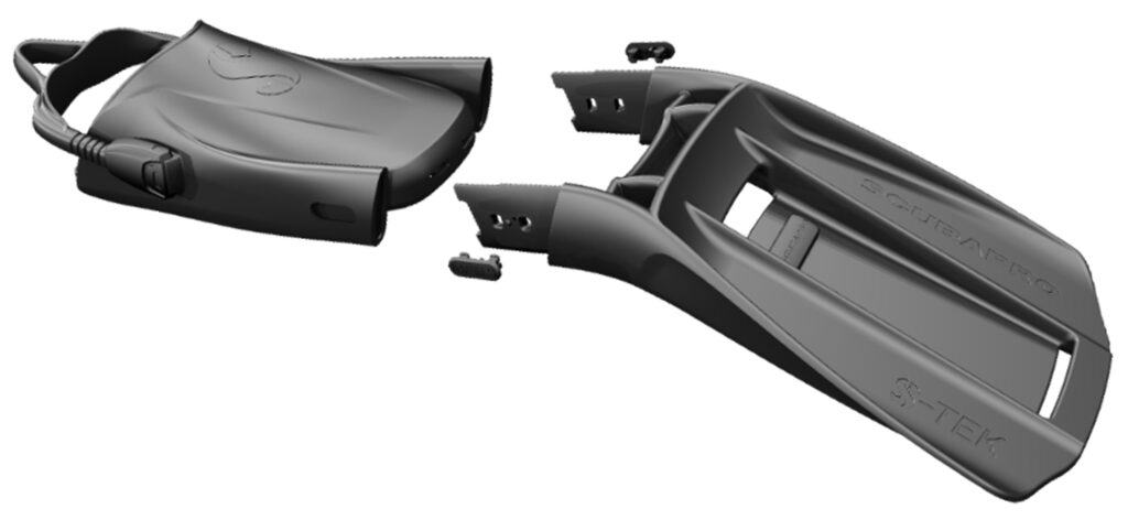 The S-Tek is a two-piece fin