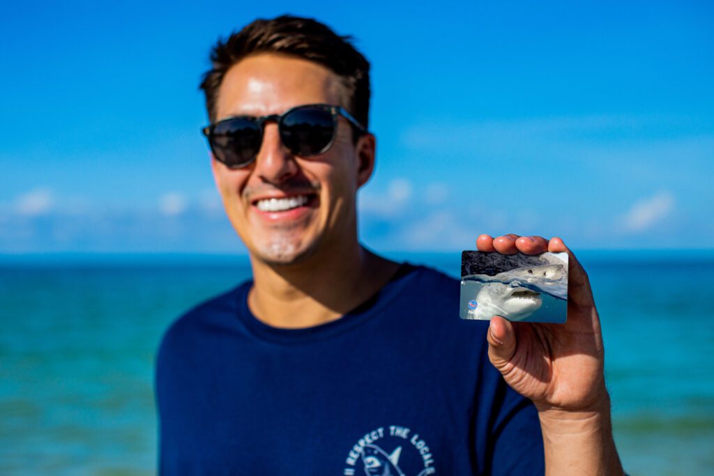 Andy Casagrande with the limited-edition cert card (PADI)