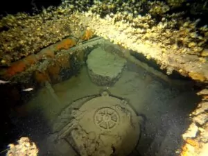 Closed engine-room hatch on HMS Triumph (ROV Services)