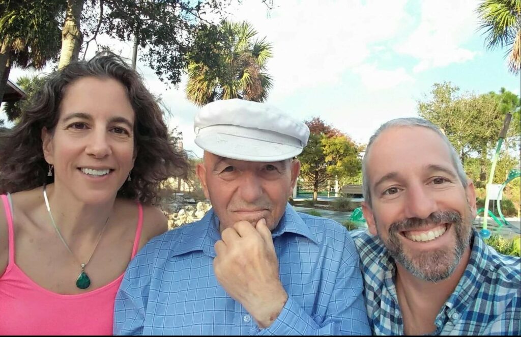 Ariane Dimitris, her late father Emilios and her brother Jason