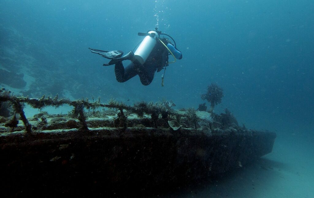 Diver on the wreck (Federica Carr)