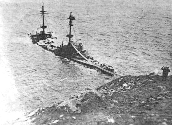 HMS Montagu aground