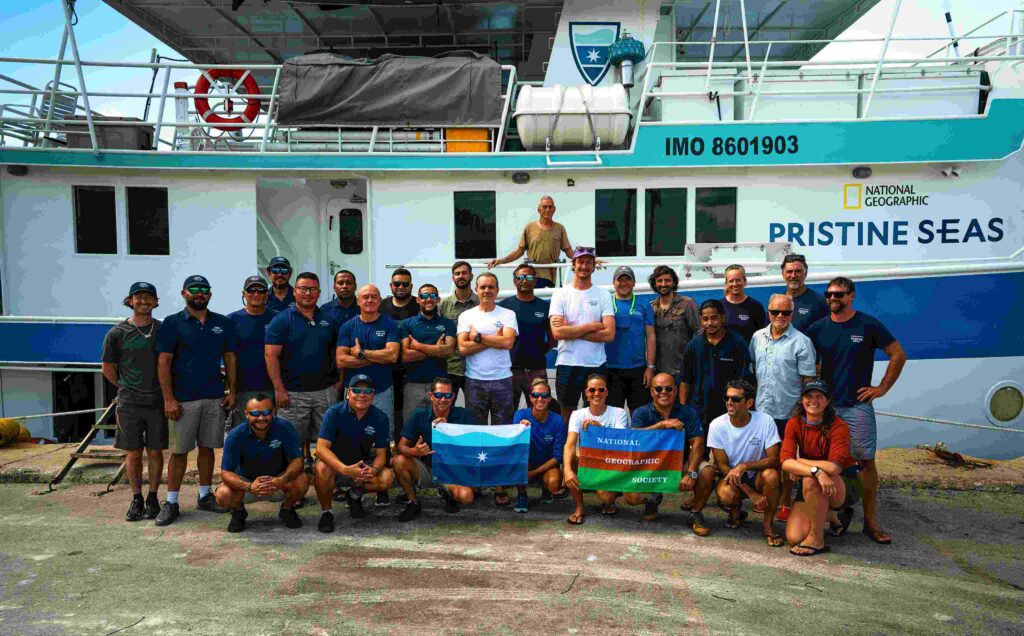 The Pristine Seas team, who will visit Bikini and other atolls (Jesse Goldberg / National Geographic Pristine Seas)
