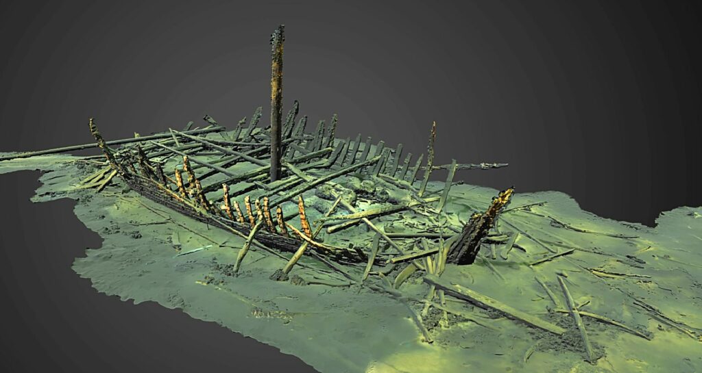 3D model of the wreck, stern view