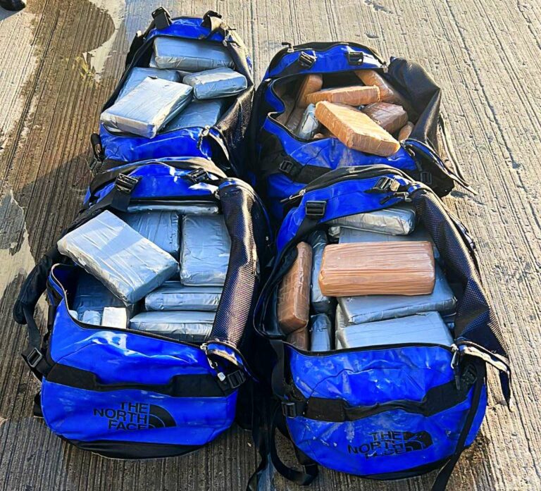 The four bags stuffed with cocaine (National Crime Agency)