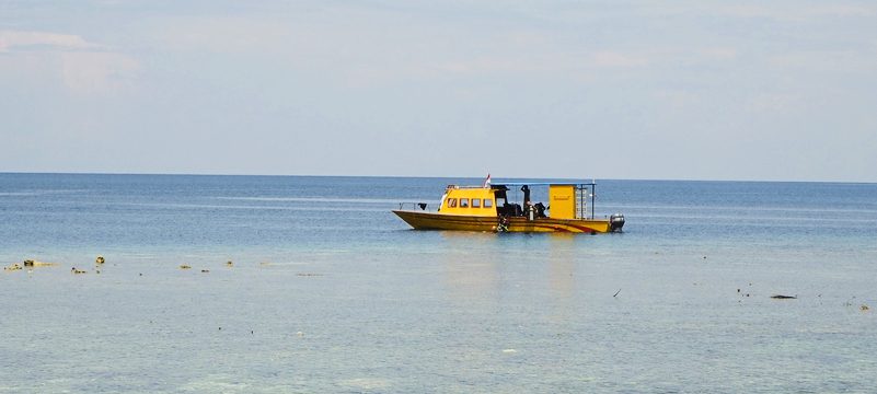 Dive-boat on the house-reef