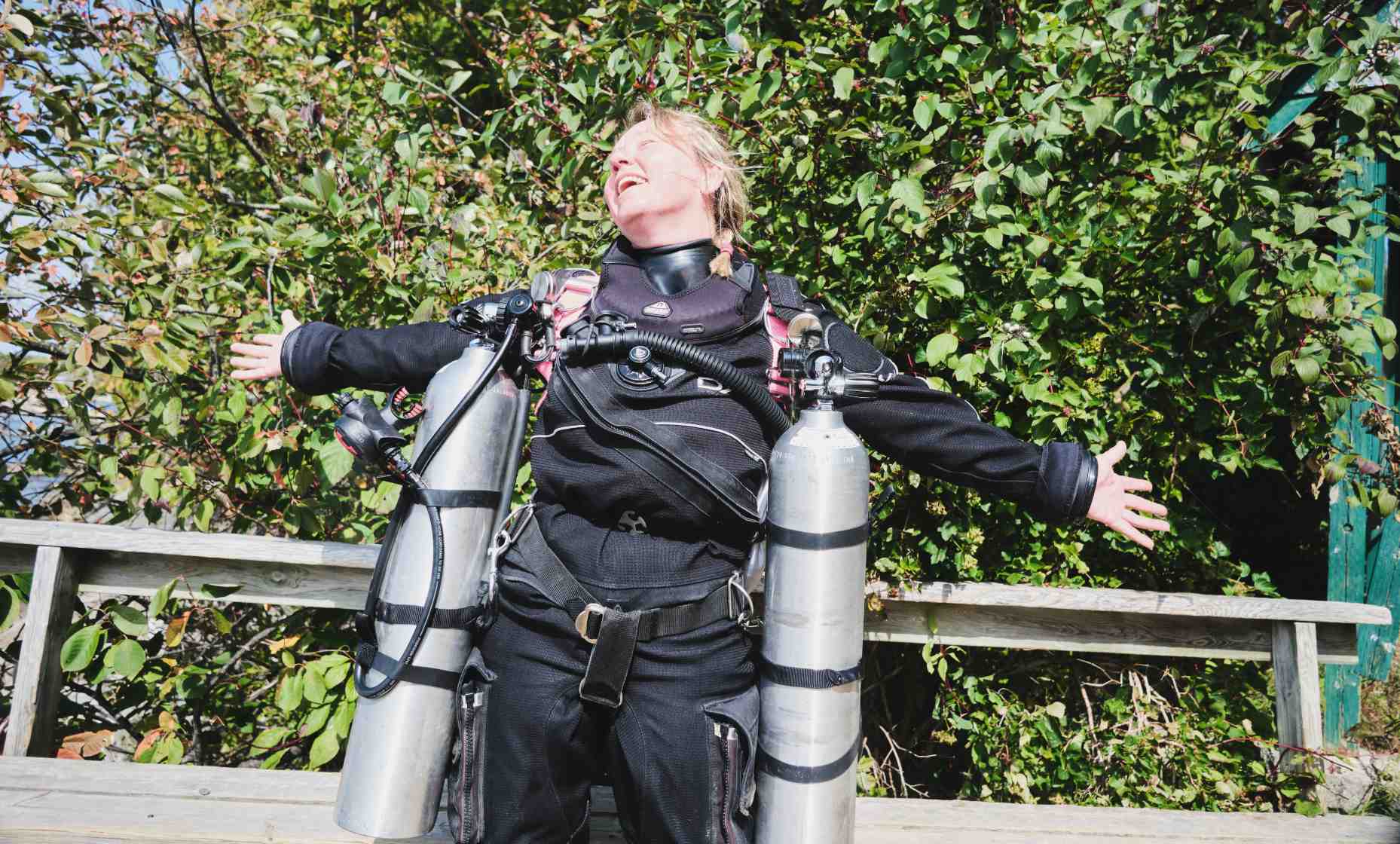 Mareesha Klups, more comfortable in a drysuit