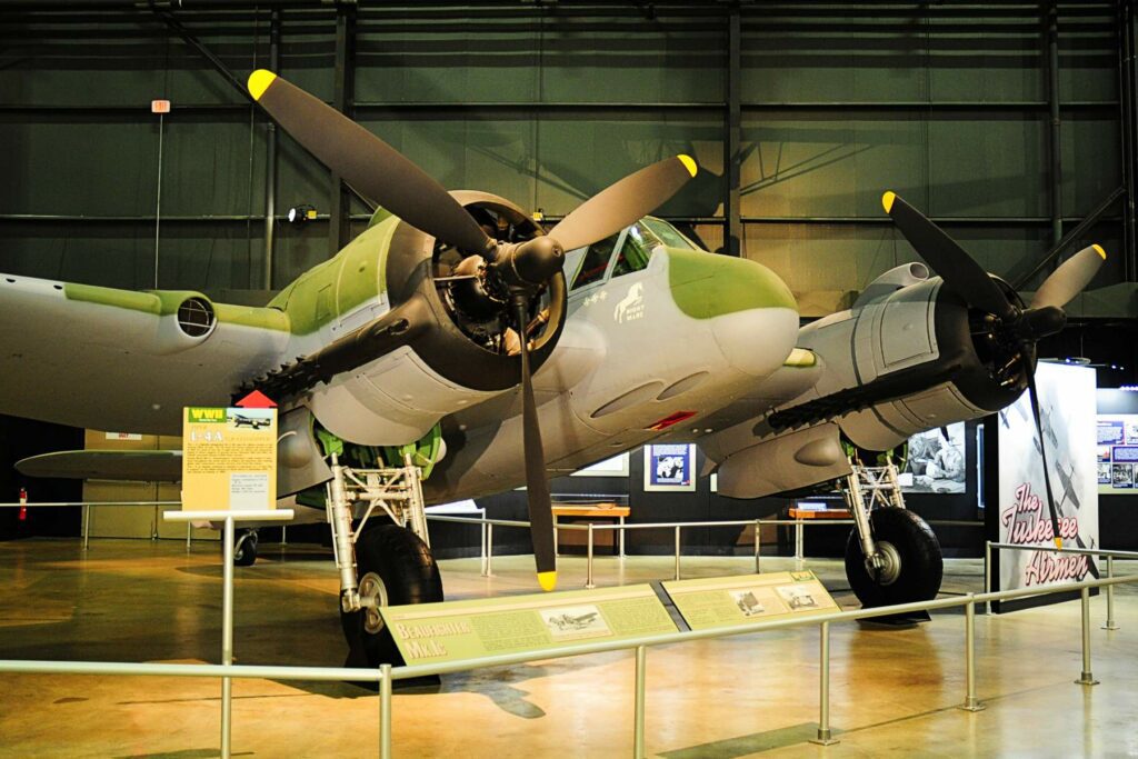 This Bristol Beaufighter Mk IVf, one of only seven restored Beaufighters remaining, has similarities to the Mk X but had less powerful Hercules engines (Ken LeRock / National Museum of the US Air Force, Ohio)