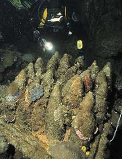 5in shells on the Carlisle
