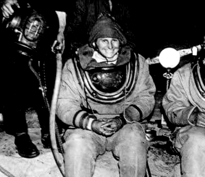Penelope Powell, recognised as the first female cave-diver (WDHOF)