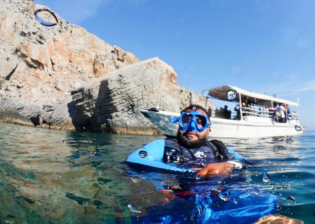 Bader, owner of Musandam Discovery Diving, joins the group