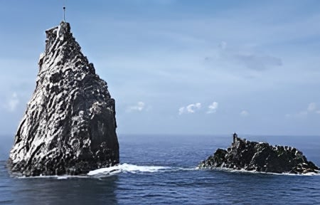 Diamond Rock: Top Diving Spot in Saba 2 Aerial view of Diamond Rock volcanic spire off Saba, Caribbean