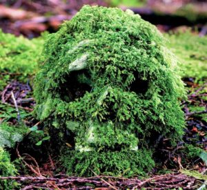 First Nations moss covered skull