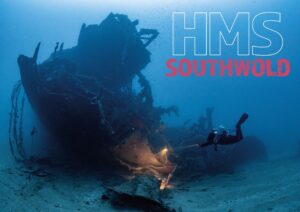 HMS Southwold|HMS Southwold was heavily attacked by Italian warships and the Luftwaffe|The impressive bow of the HMS Southwold|Lighting up shells on the wreck|Exploring the exterior of the wreck|Deco time!|Much of the wreckage is like a debris field|There is much to explore on the HMS Southwold