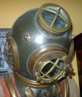 A restored Siebe Gorman diving helmet